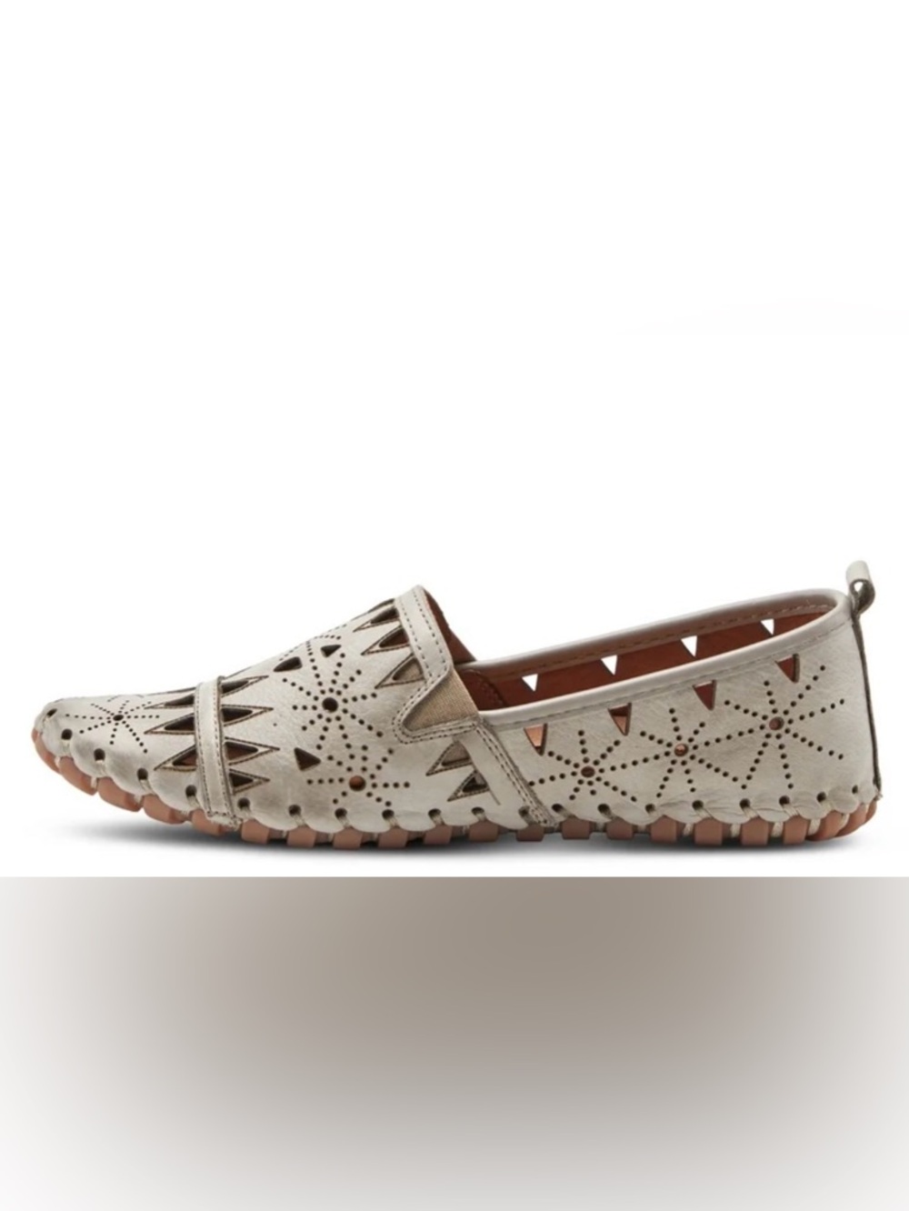 Spring Step Fusaro Grey taupe Laser Cut Women’s Loafers size 42